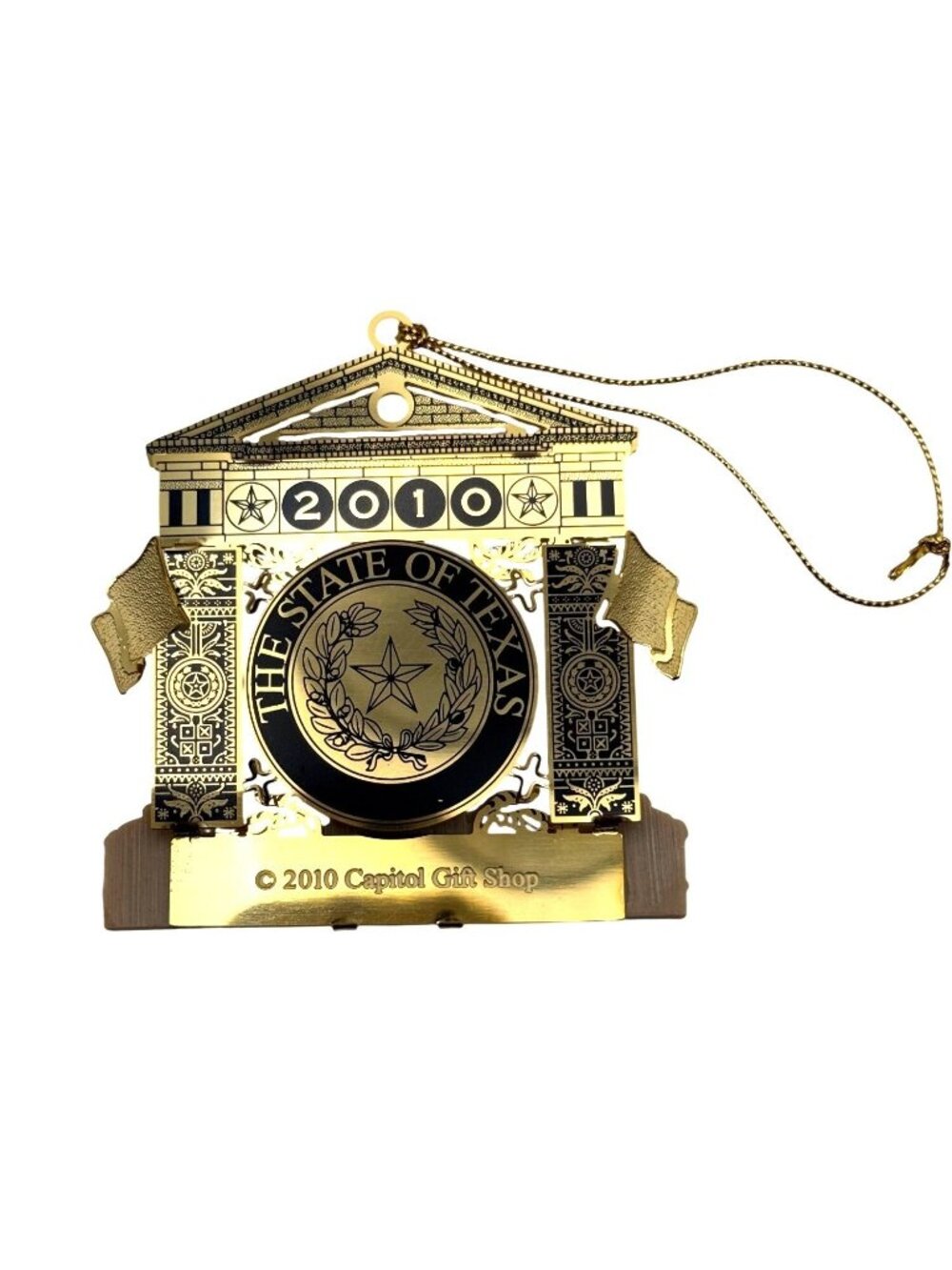 2010 Texas State Capitol Gold Plated Christmas Ornament Box Pamphlet - Picture 3 of 4